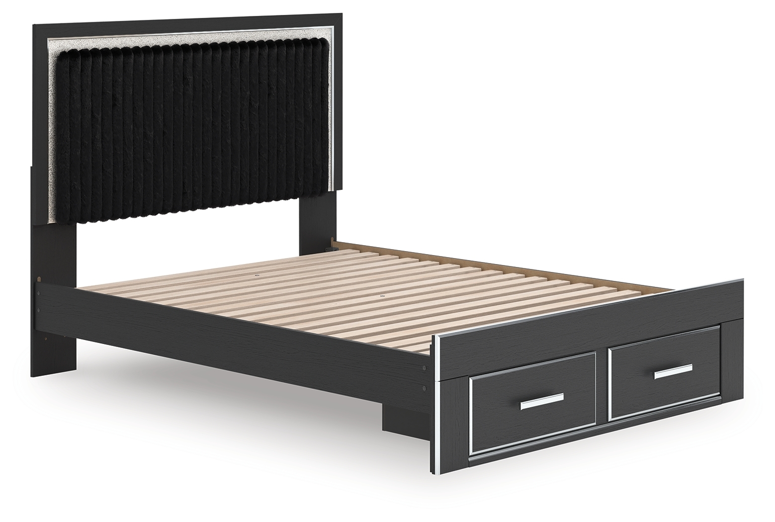 Queen Upholstered Panel Storage Bed