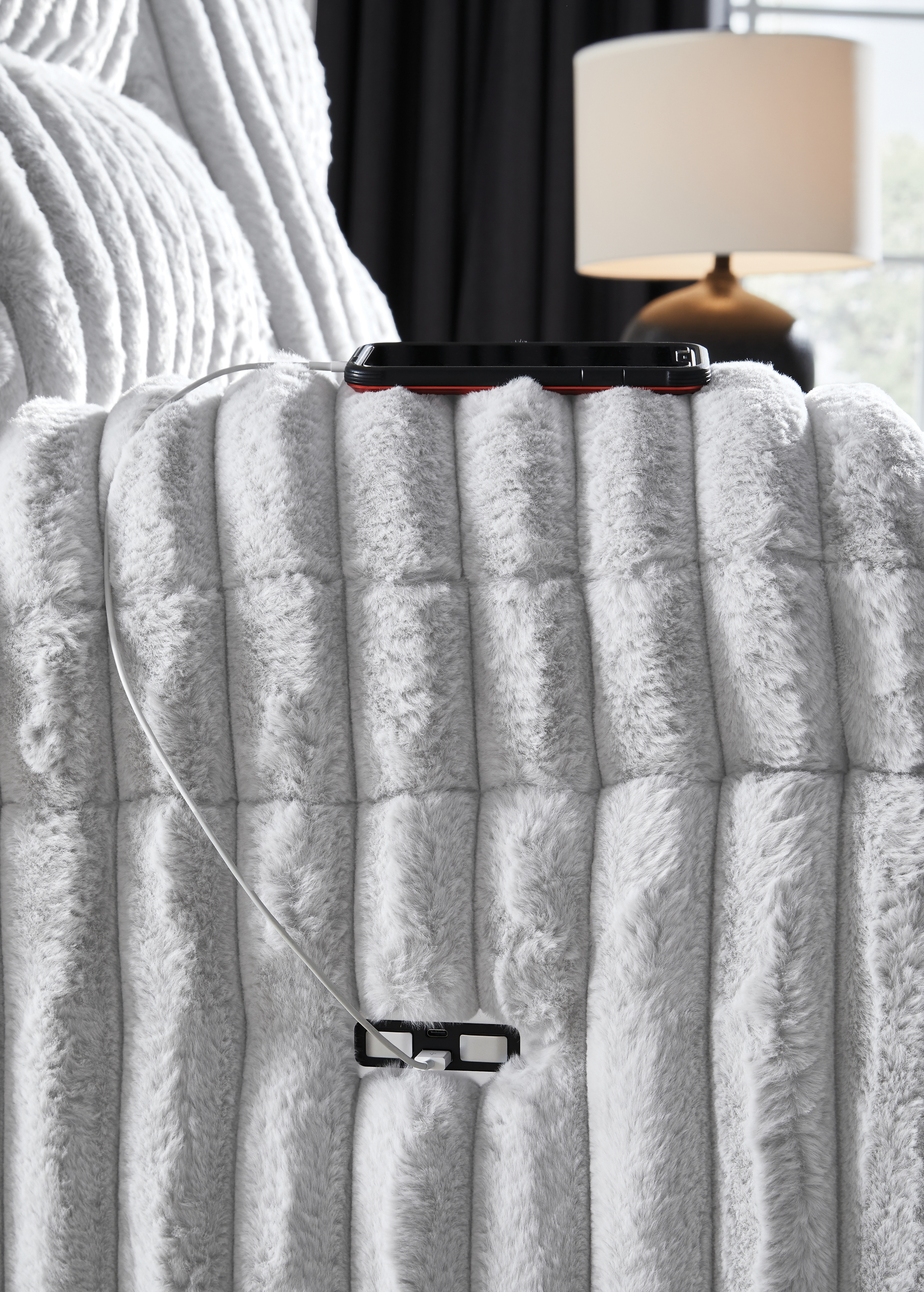 Signature Design by Ashley Rhine Falls Rec Pwr Sofa W/ Drop Down Table