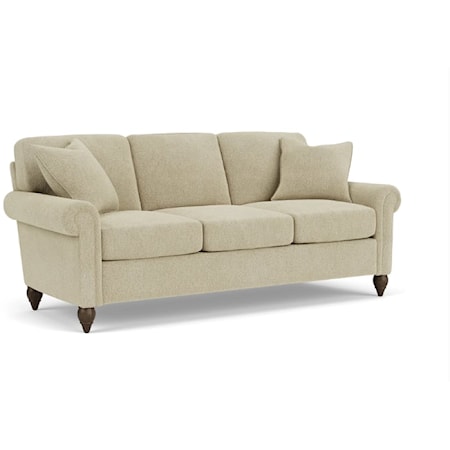 Transitional 3-Seat Sofa with Rolled Arms