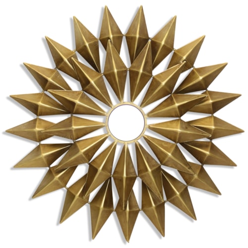 Gold Metal Starburst Wall Art with Mirrored Center