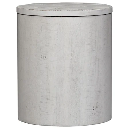 Contemporary Round Drum End Table