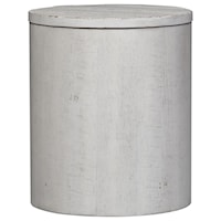 Contemporary Round Drum End Table