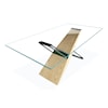 Modus International Aere Glass, Wood and Metal Rect. Dining Table