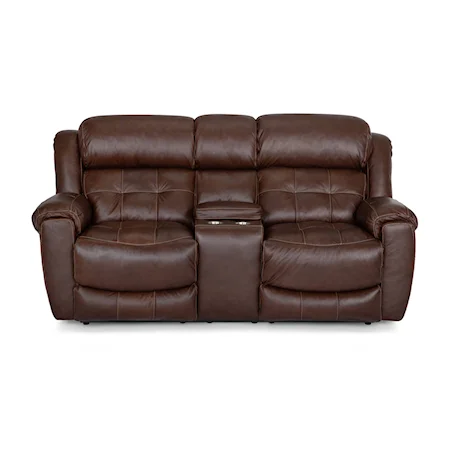 Casual Loveseat with Storage Console