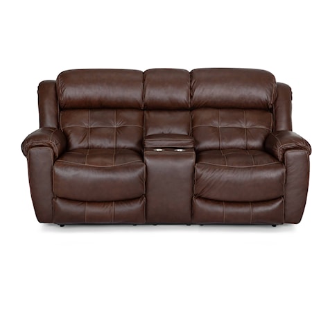 Casual Loveseat with Storage Console