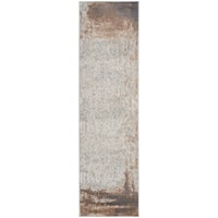 2'3" x 7'6" Grey Ivory Runner Rug