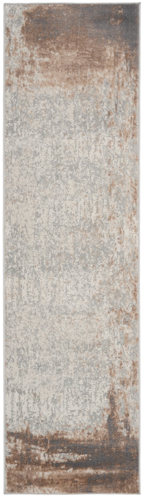 2'3" x 7'6" Grey Ivory Runner Rug