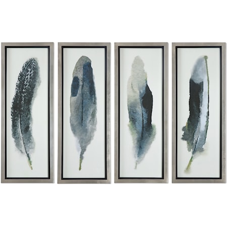 Feathered Beauty Prints, S/4