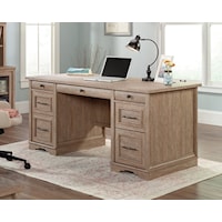 Farmhouse Double Pedestal Executive Desk with File Drawers