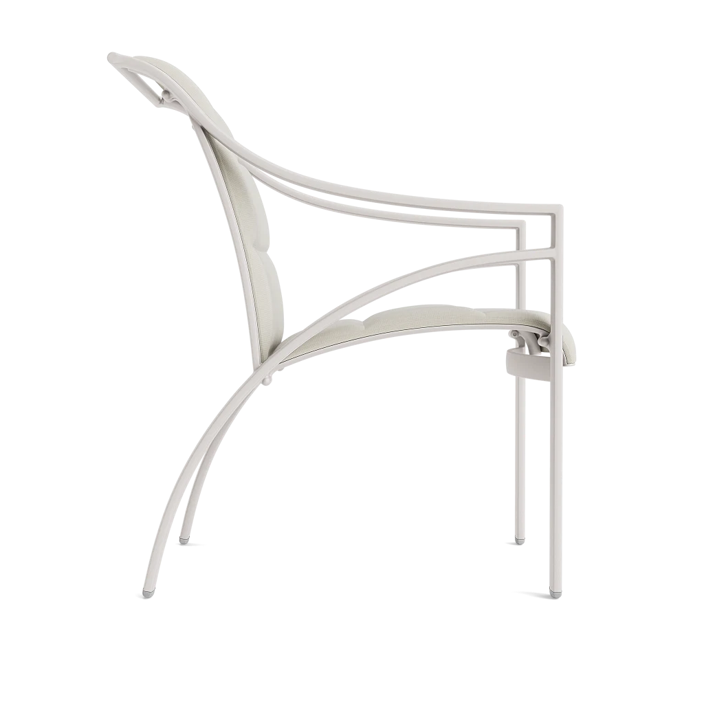 Padded Sling Slope-Arm Dining Chair