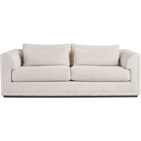Contemporary Stationary Sofa with Kidney Pillows