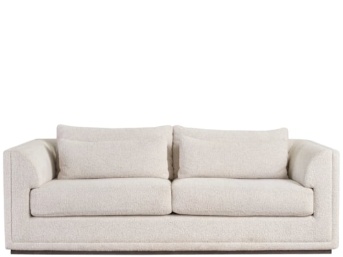 Contemporary Stationary Sofa with Kidney Pillows