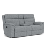 Casual Manual Reclining Loveseat with Console and Tufted Back