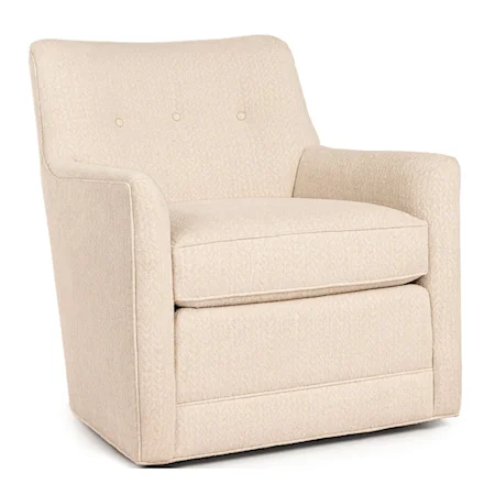 Transitional Button-Tufted Swivel Glider Chair