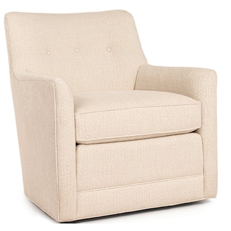 Transitional Button-Tufted Swivel Glider Chair