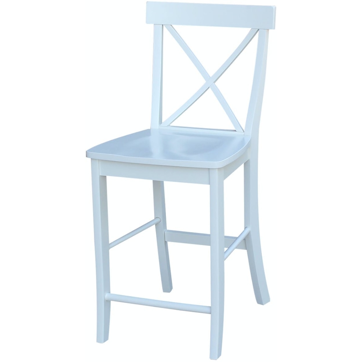 John Thomas Dining Essentials X-Back Stool in Pure White