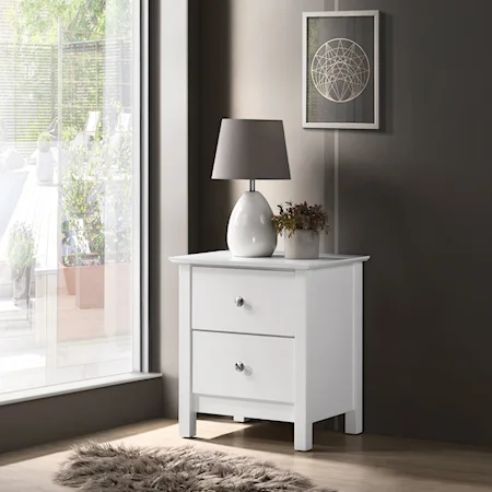 Contemporary 2-Drawer Nightstand