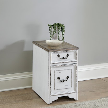 Relaxed Vintage Mobile File Cabinet with Casters