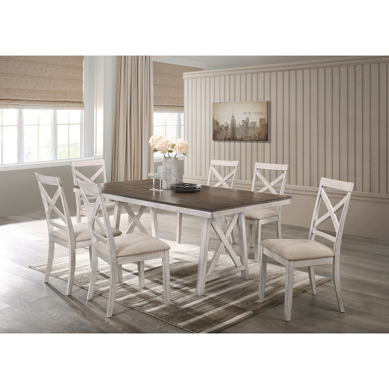 New Classic Furniture SOMERSET 7-Piece Table and Chair Set