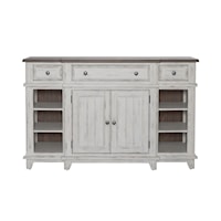 Farmhouse Breakfront Server with Silverware Tray