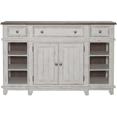 Farmhouse Breakfront Server with Silverware Tray