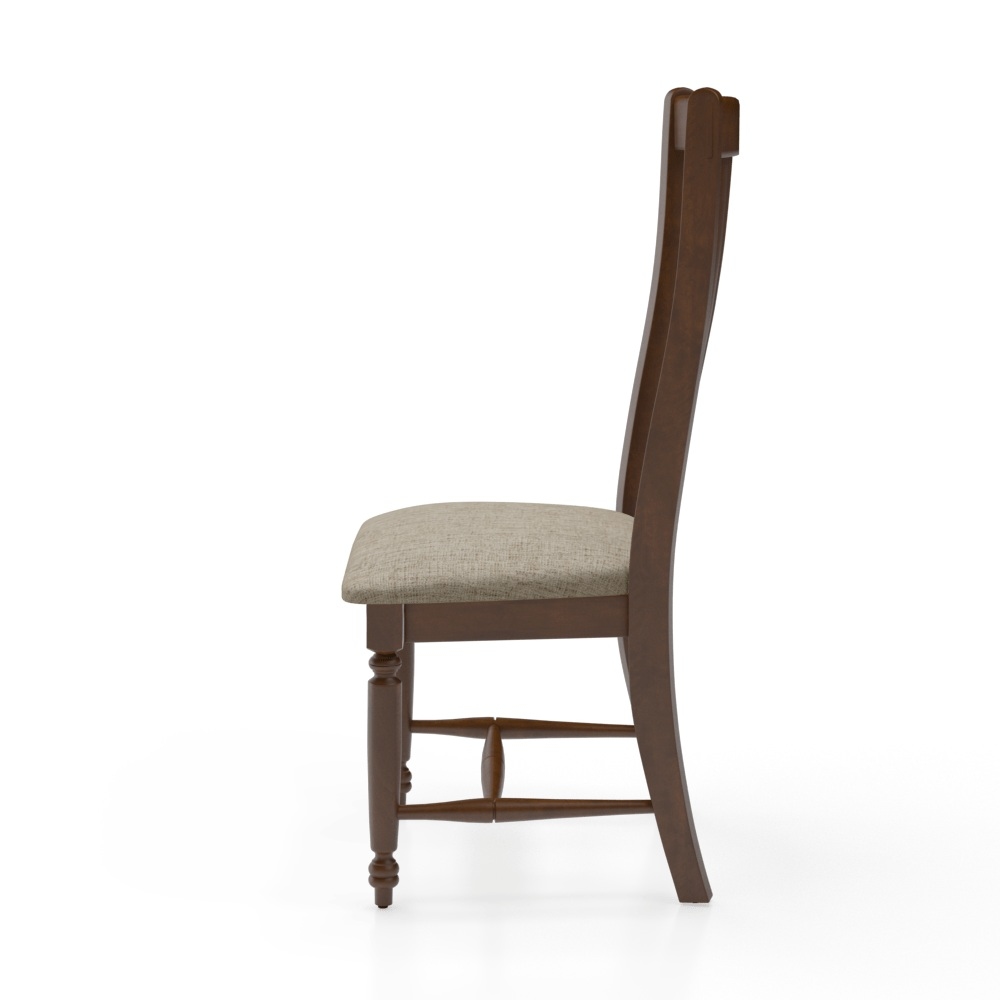 Spindle-Back Dining Chair w/Upholstered Seat