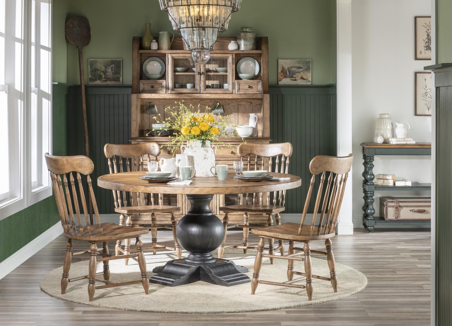 Legacy Classic Vintage Market Round Dining Table Complete