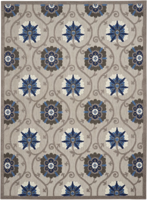 7'10" x 10'6" Grey/Blue Rectangle Rug