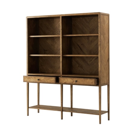 Open Bookcase with Two Drawers