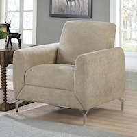 Transitional Accent Chair with Stainless Steel Legs