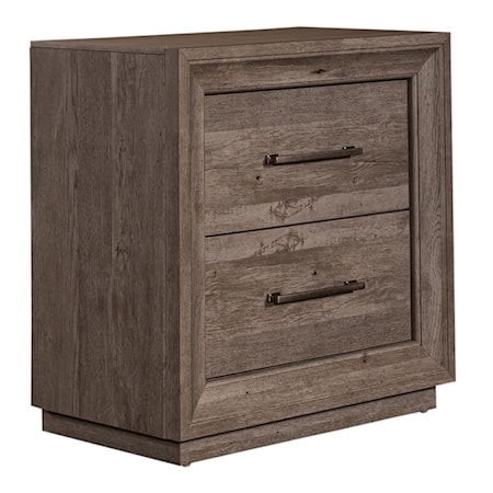 2-Drawer Nightstand with Charging Station