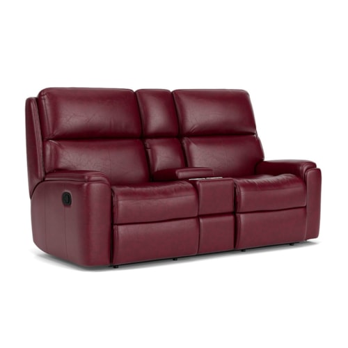 Casual Reclining Loveseat with Console