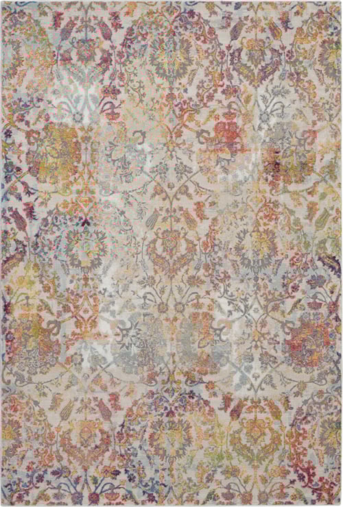 5'3" x 7'6" Ivory/Orange Rectangle Rug