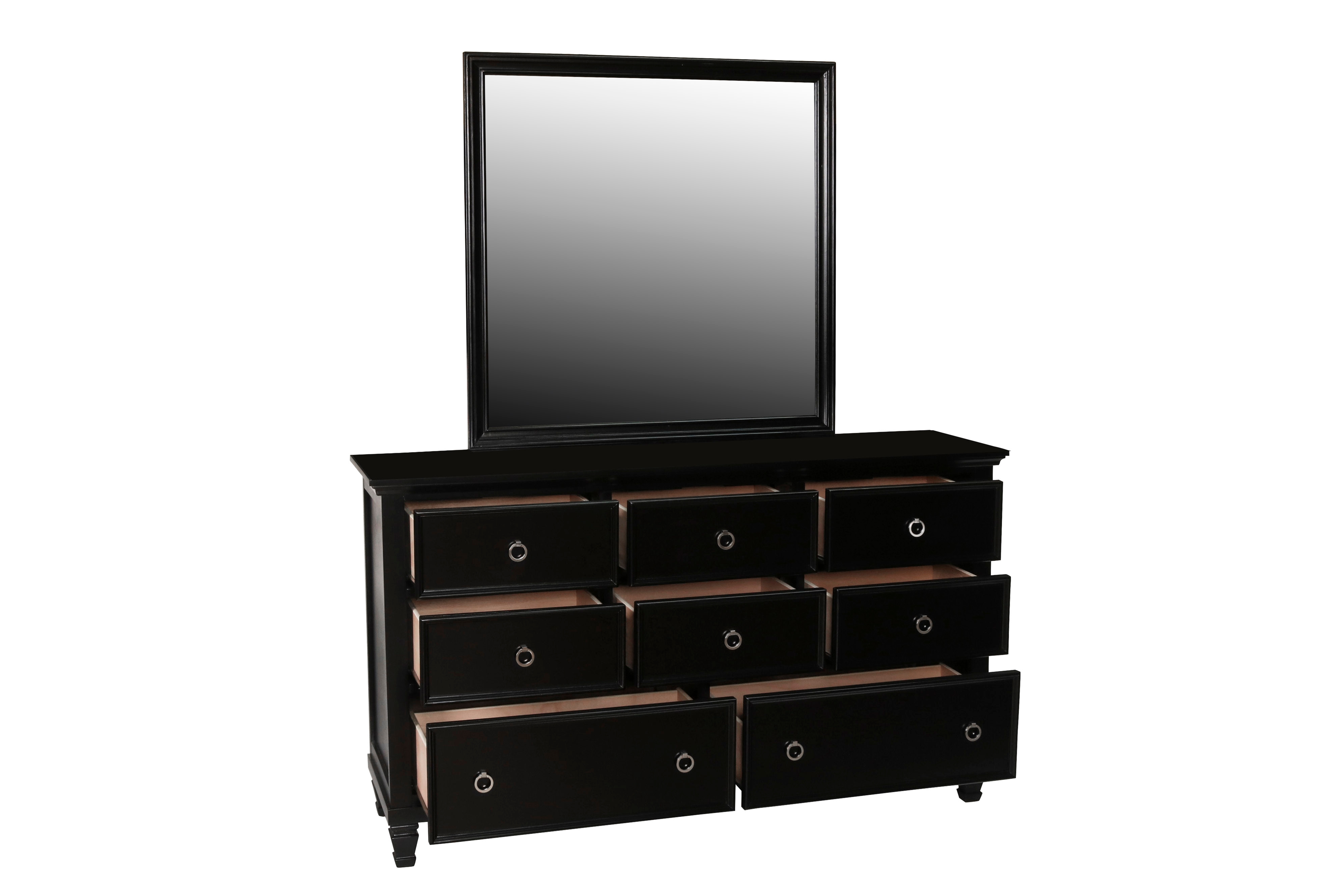 Dresser and Mirror Set