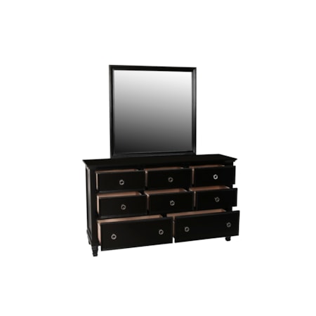 Dresser and Mirror Set