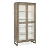 Casual Display Cabinet with Tempered Glass Doors and Built-In Lighting