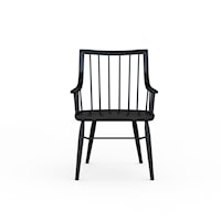 Transitional Black Dining Arm Chair