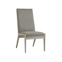 Contemporary Upholstered Side Chair with Cane Back