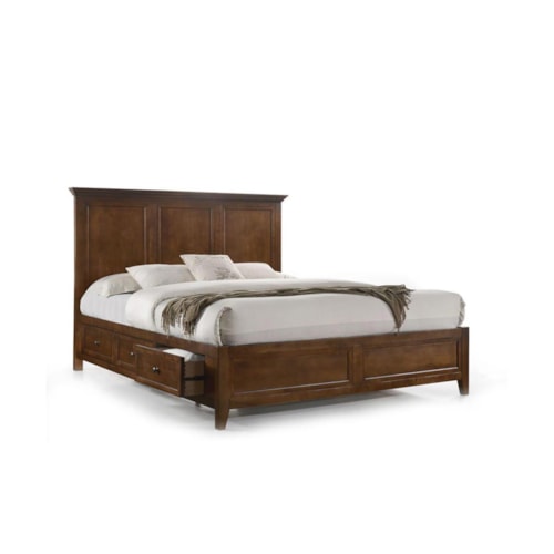 Transitional Queen 6-Drawer Storage Bed