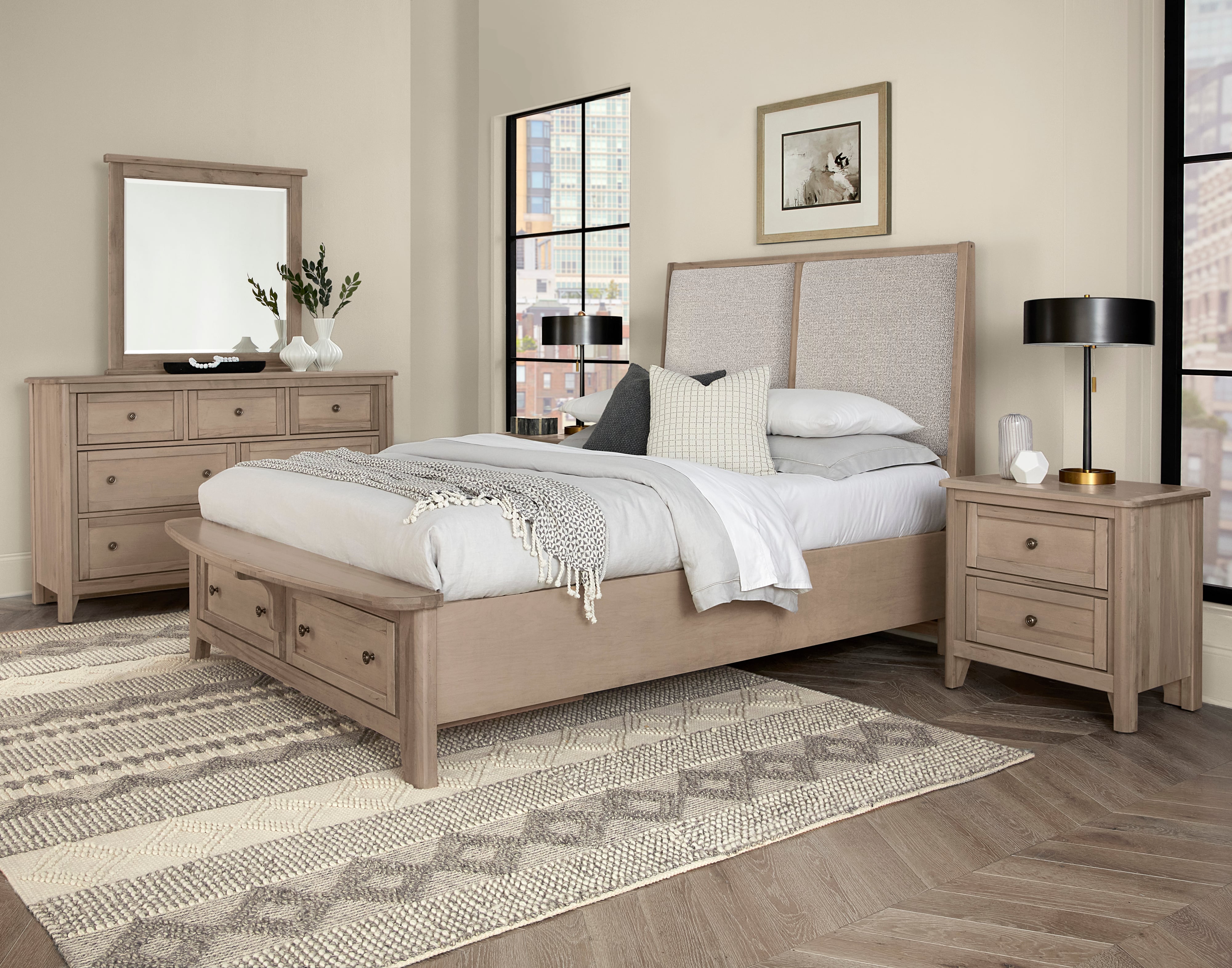 Queen Upholstered Storage Bed