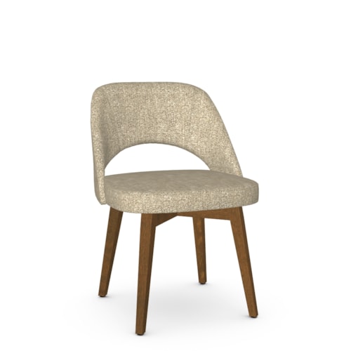 Contemporary Upholstered Dining Side Chair with Solid Birch Base