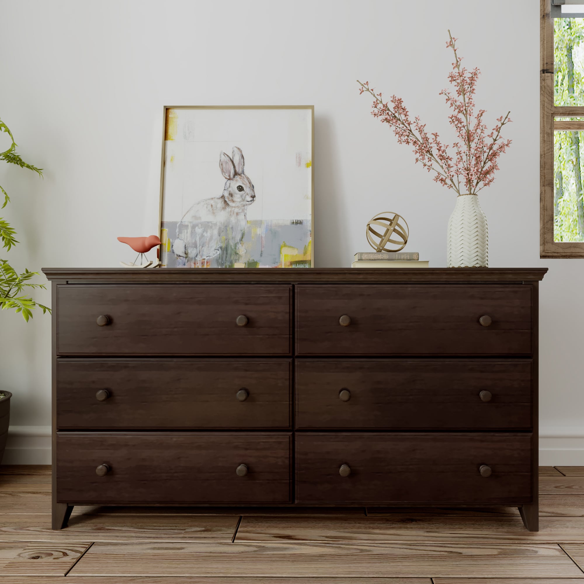 Jackpot Kids Storage Solutions Youth 6 Drawer Dresser in Espresso