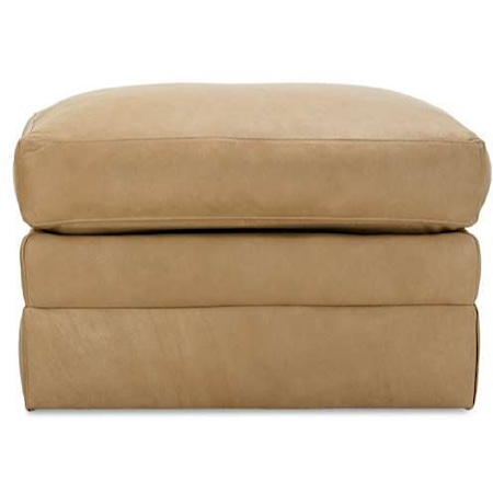 Casual Leather Ottoman with Cloud Cushion