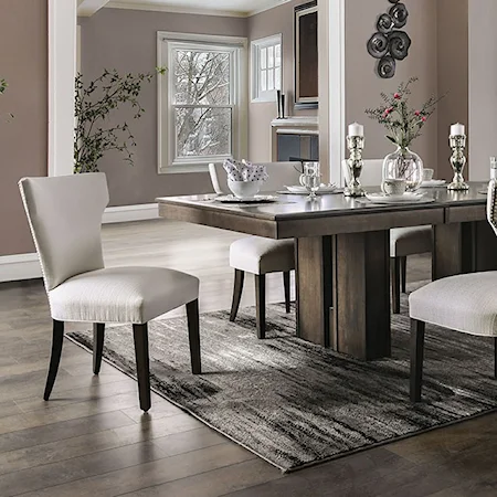 Transitional Dining Table with Removable Leaf