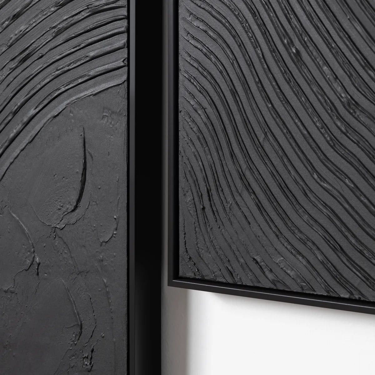 Black Ways Framed Canvas - Set of 2