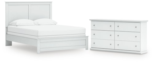 Queen Panel Bed And Dresser