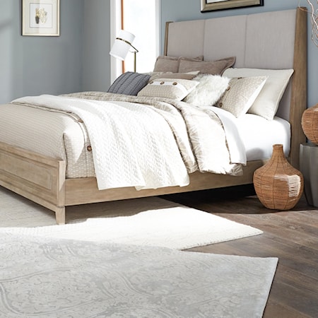 California King Upholstered Panel Bed