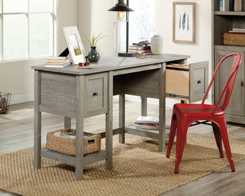 Farmhouse Double Pedestal Desk with 2 File Drawers