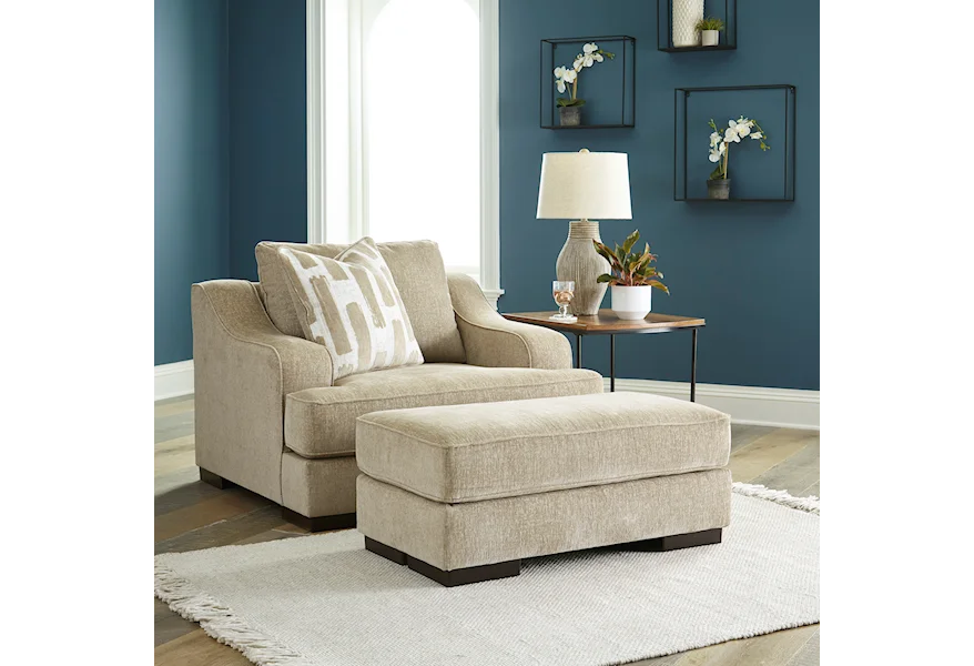 Lessinger Oversized Chair & Ottoman by Benchcraft at VanDrie Home Furnishings