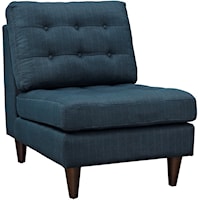 Empress Contemporary Upholstered Armless Chair - Azul